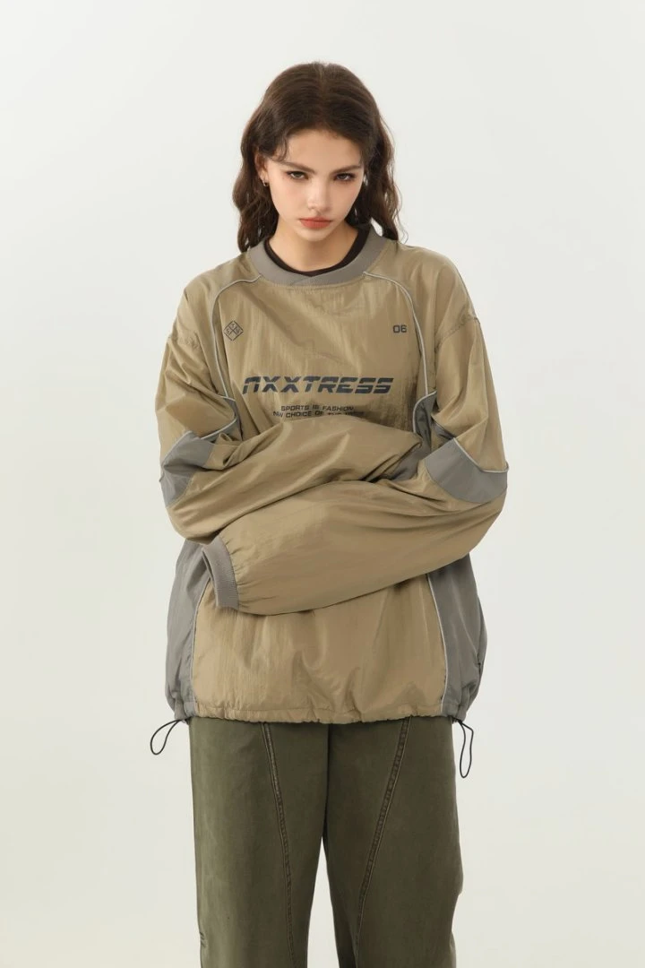 美式复古运动街头解构设计冲峰衣套头卫衣男秋季长袖上衣-9003