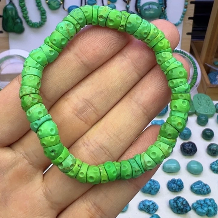 菜籽绿陨石坑大肠手串