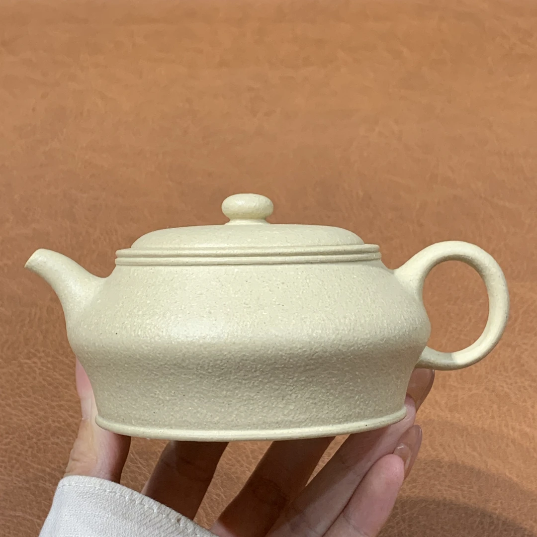 原矿梨皮本山绿泥曼殊壶170（微瑕）毫升全手工宜兴茶具紫砂壶