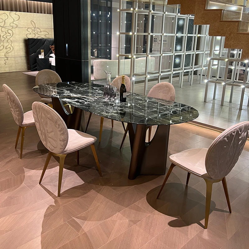 【轻奢设计师A餐桌】家用简约北欧餐厅极简意式长方形后现代