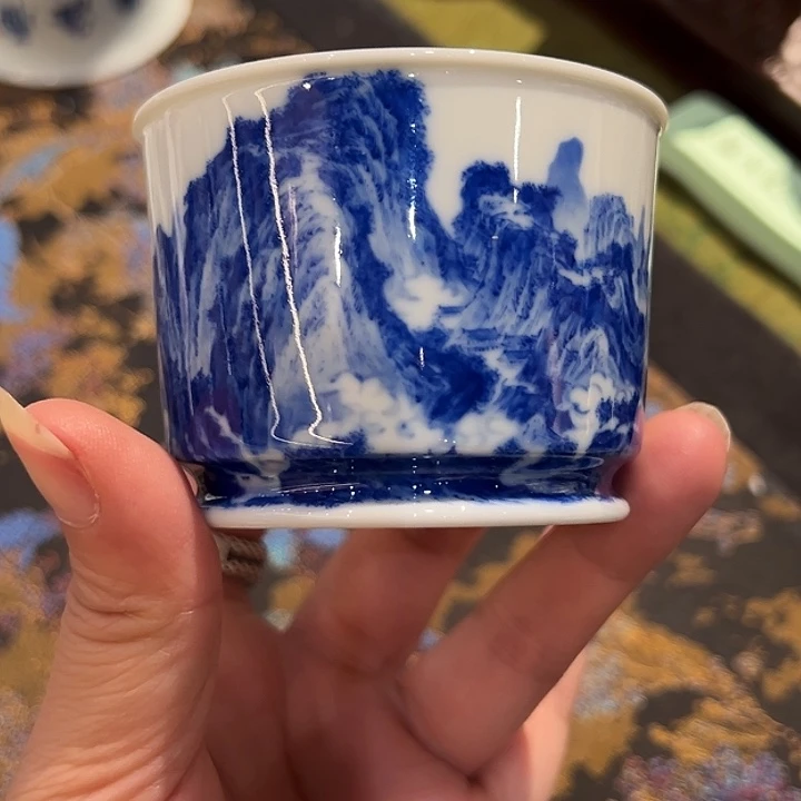 寻山晓隐细工山水杯杯杯