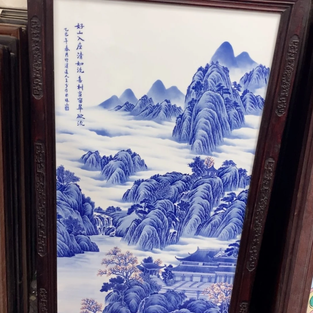 瓷片1.2*66*1景德镇瓷板画柴窑烧制