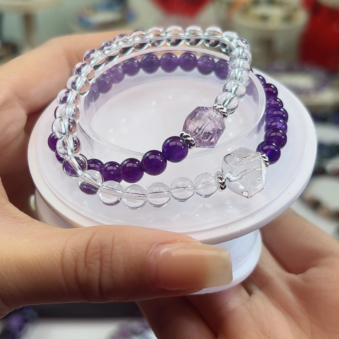 水晶手链未镶嵌紫水晶6m m