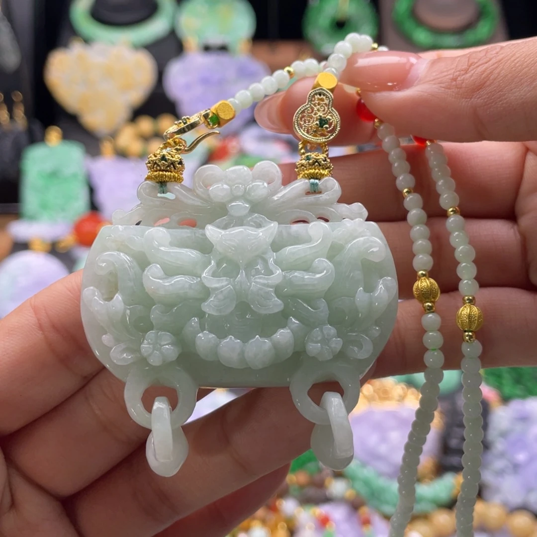 翡翠未镶嵌颈饰代编织