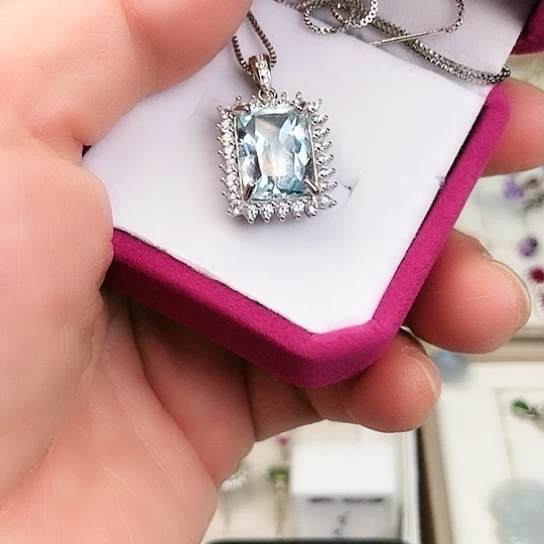 托帕石颈饰银S925镶嵌