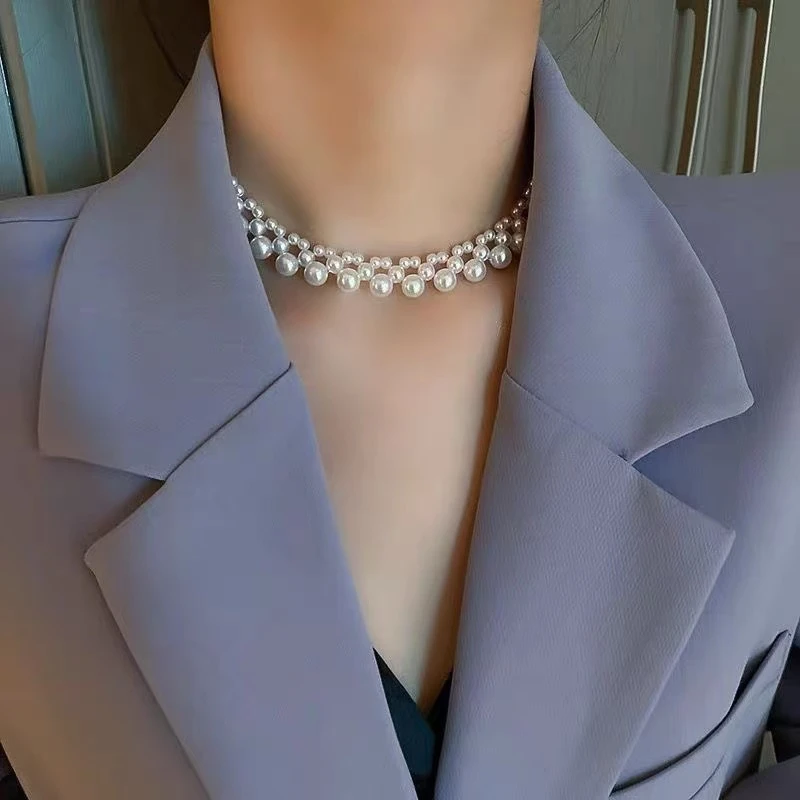 合金仿珍珠项链 时尚饰品百搭项链x767