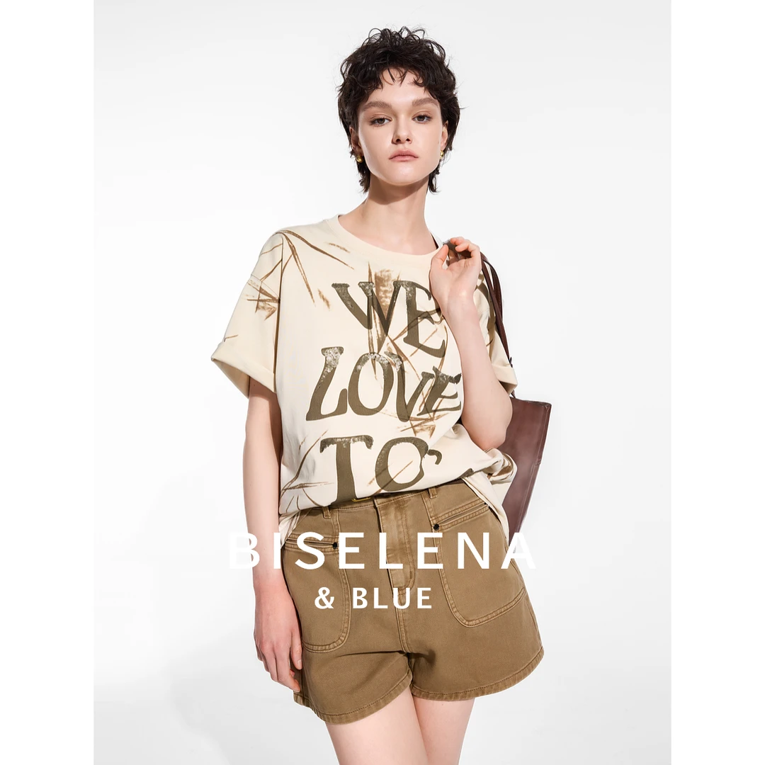 贝茜妮休闲印花刺绣T恤女新款时尚气质薄款短袖上衣