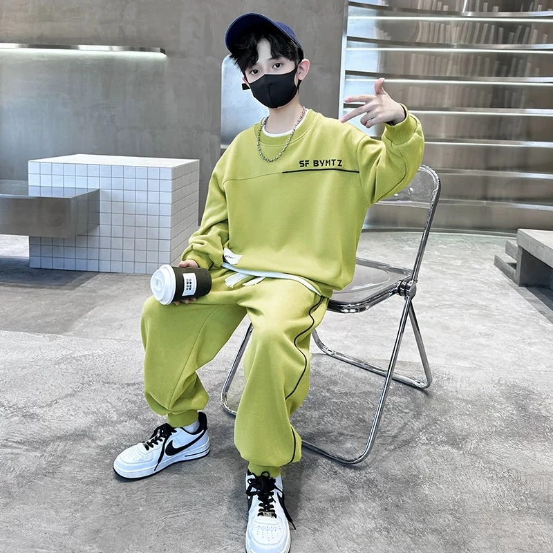 ZS2025男童款卫衣套装时尚新款中大童男孩帅气潮流儿童套装洋气