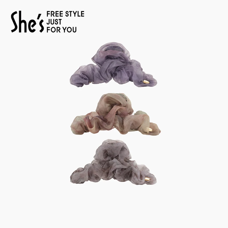 shes轻简循迹时尚显发量大号抓夹后脑勺鲨鱼夹高级感发抓发法式