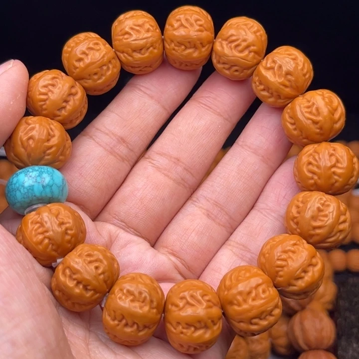 猴头核桃吊坠17麻花串绿