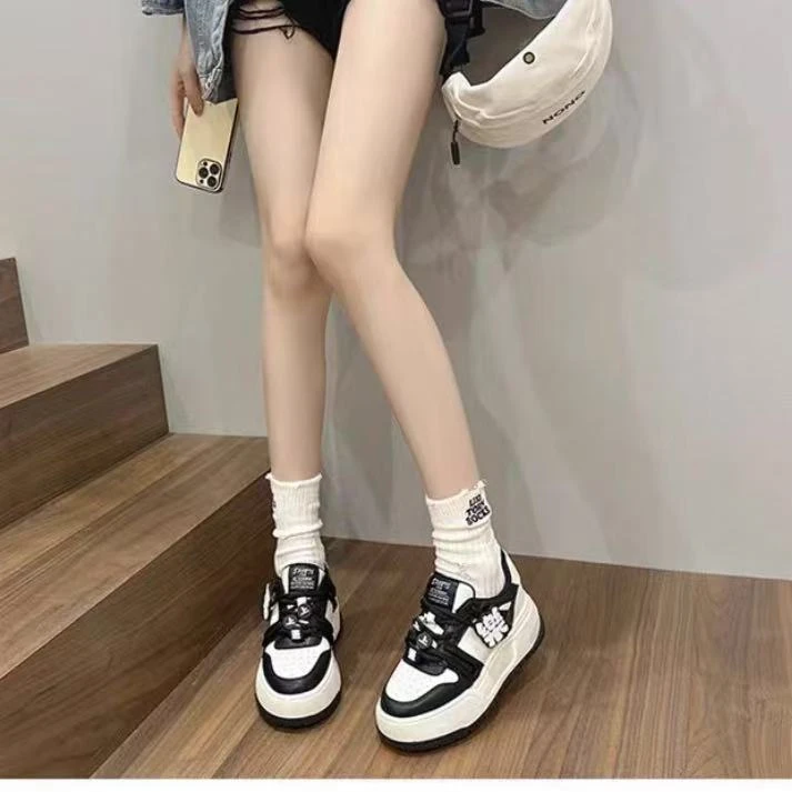 C4789 米黑  夏季时尚系带厚底休闲运动鞋  板鞋