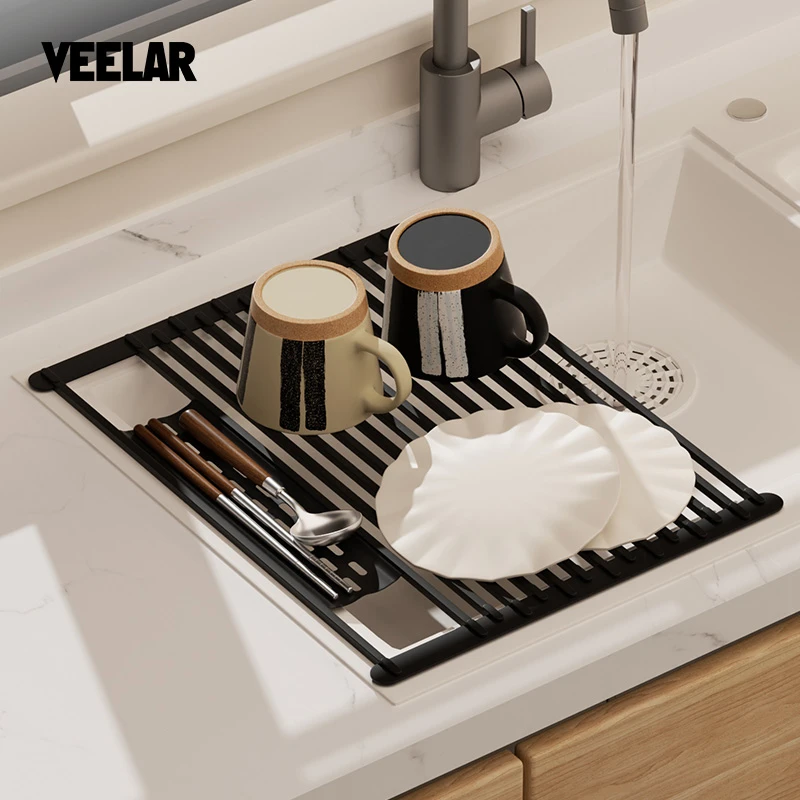 VEELAR厨房沥水架简约储物角架家用折神器角厨房多功能置物架