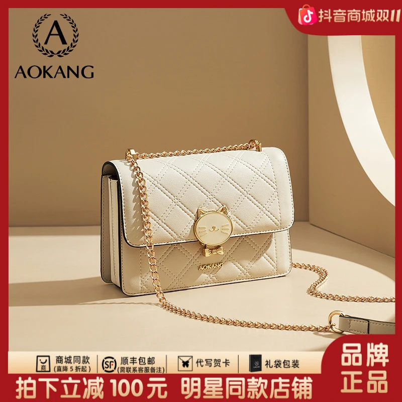 奥康链条包2025新款包包女款单肩包女式斜挎包大容量女包-3388