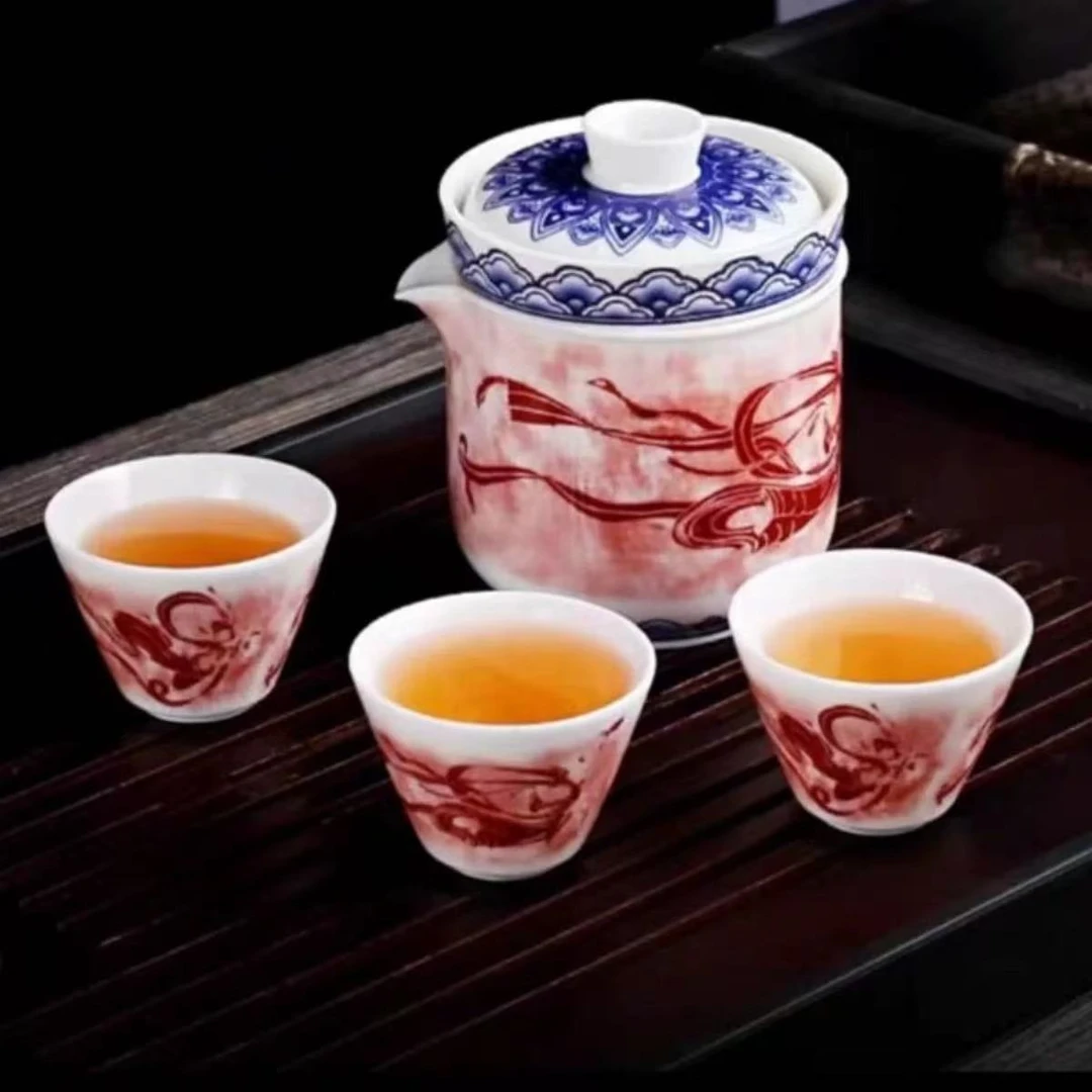 敦煌飞天 一壶三杯户外便携式家用旅行茶具   48