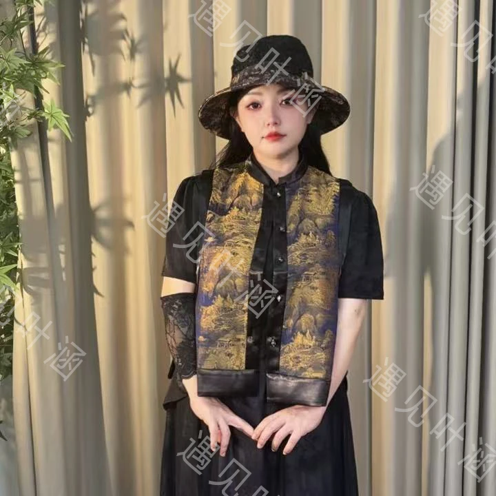 [ 叶涵-金枝玉叶 ​] 新款国风新中式复古缎面双面穿马甲