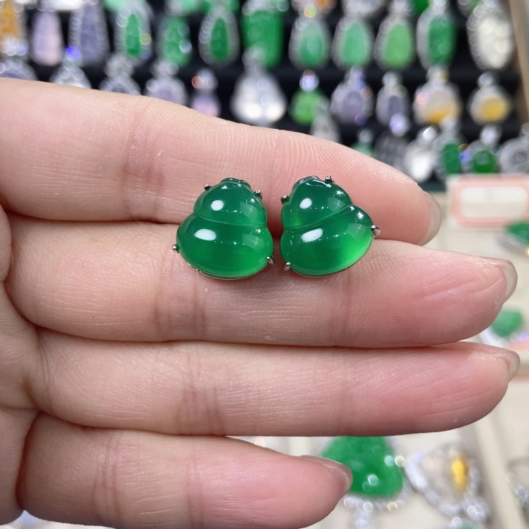 星***姐玛瑙/玉髓银S925镶嵌耳钉