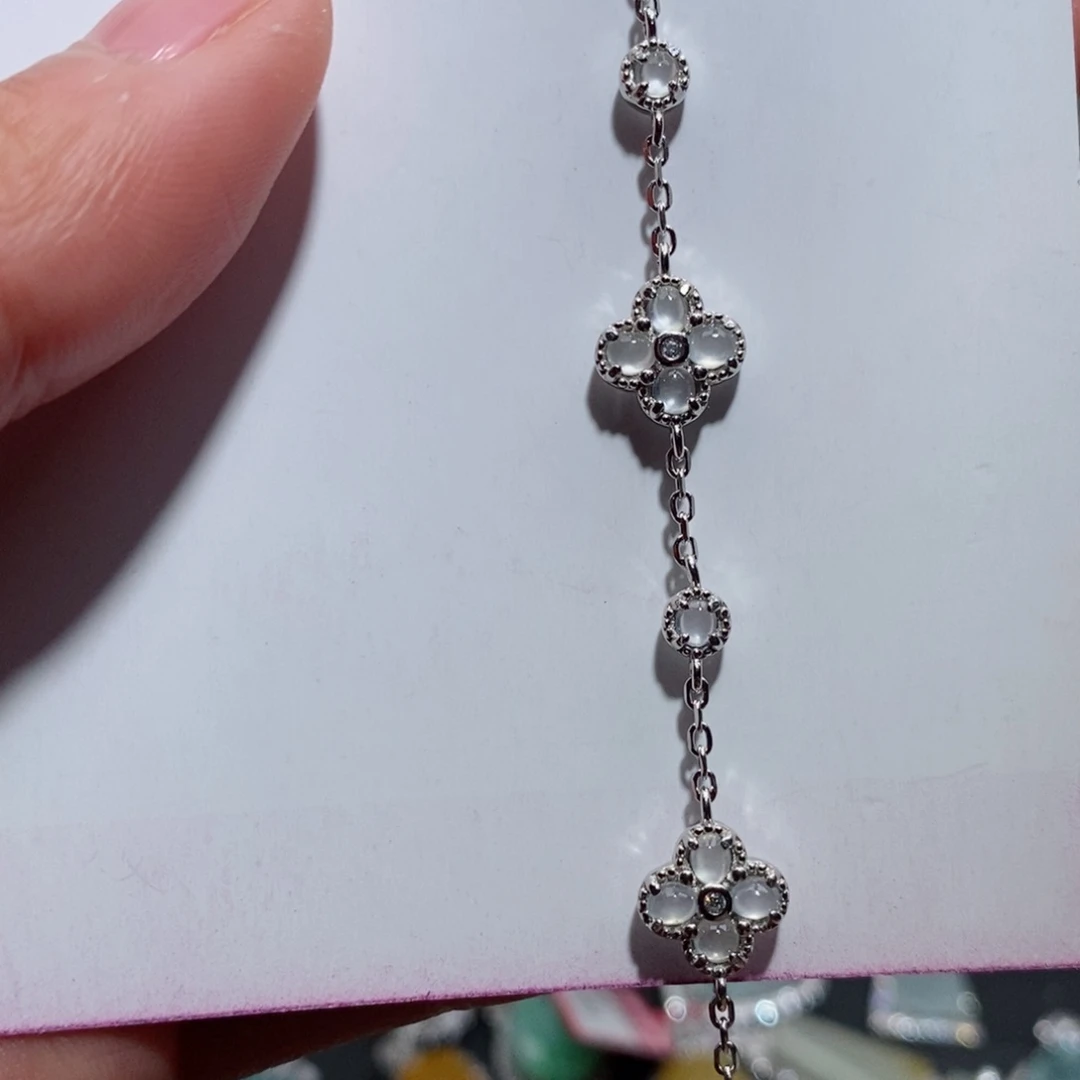 翡翠手链银S925镶嵌c c c