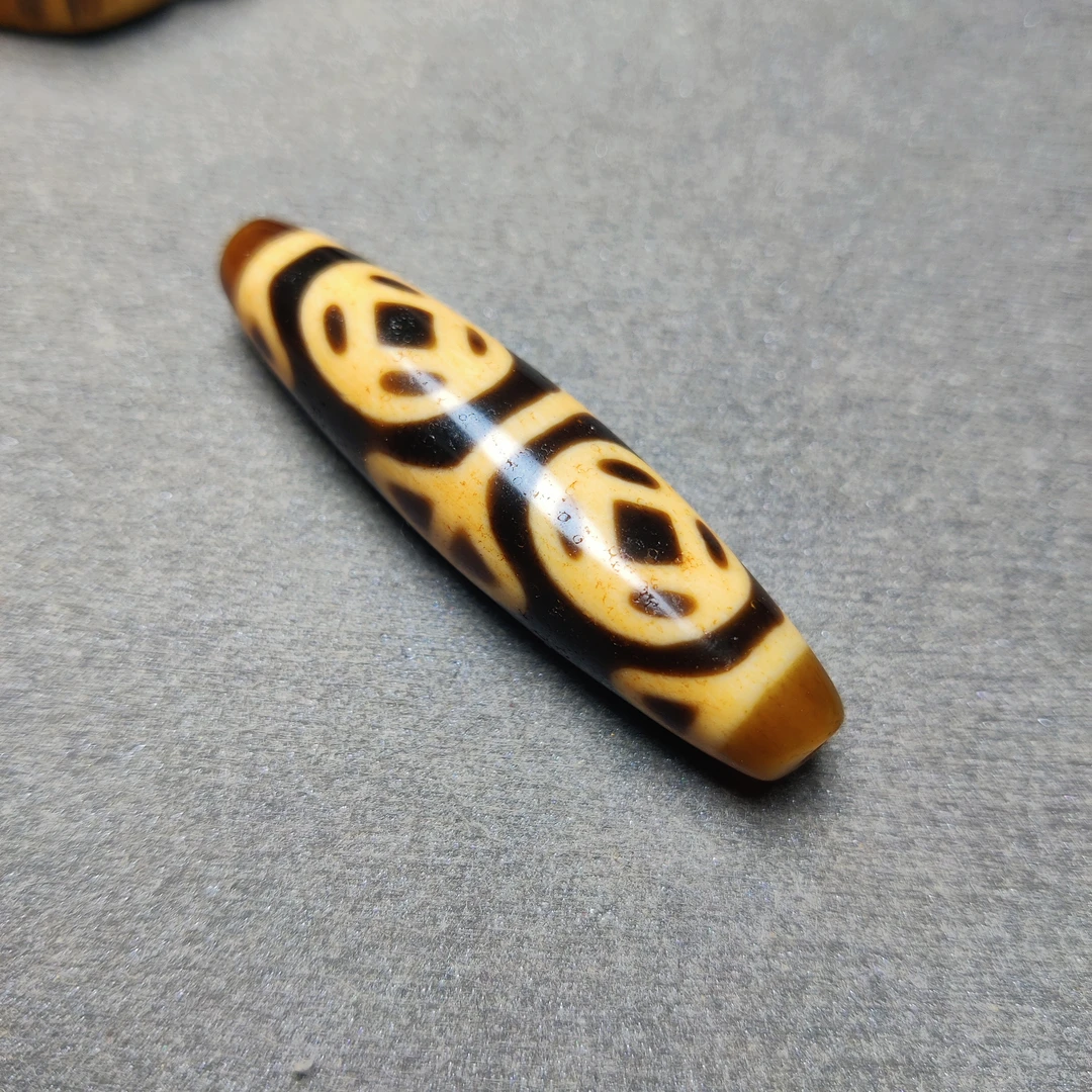 50+台工牙黄四眼金钱时尚真品正宗天珠玛瑙文玩珠宝首饰