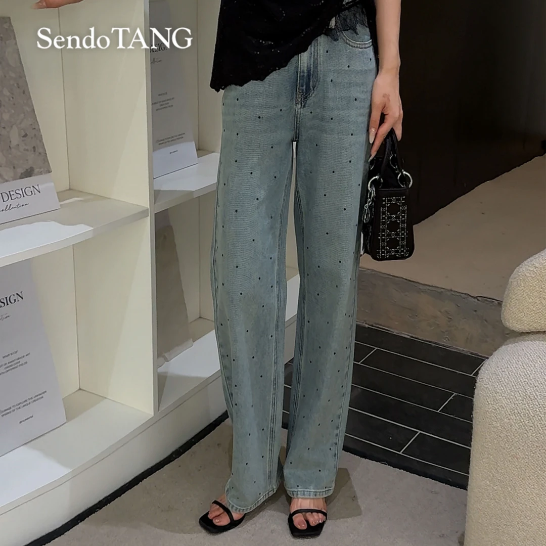 版型好看【离岸】胖多女装新款休闲时尚高级感百搭高腰牛仔裤