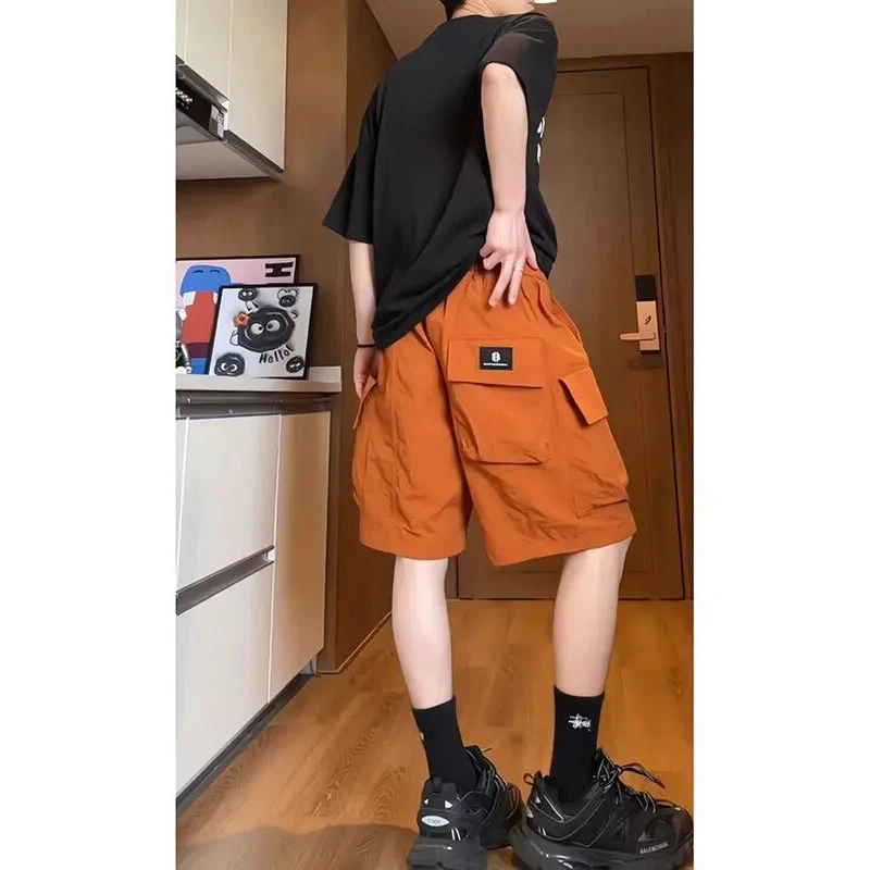 潮牌工装短裤男夏季外穿运动外穿美式休闲高街宽松男生直筒五分裤