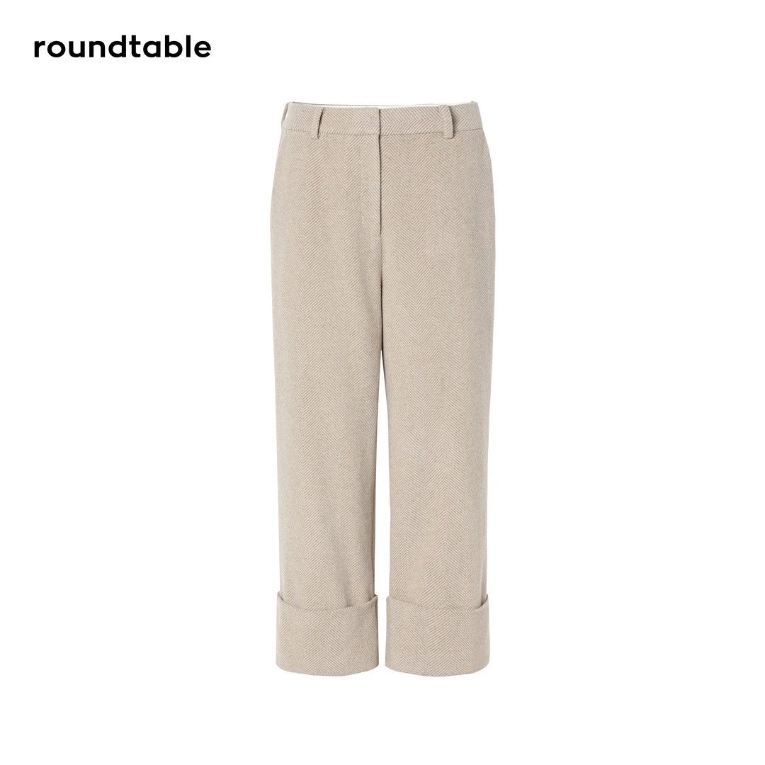 莉小姐Selected【TGW1307127】时髦腿精-羊绒舒适直筒长裤