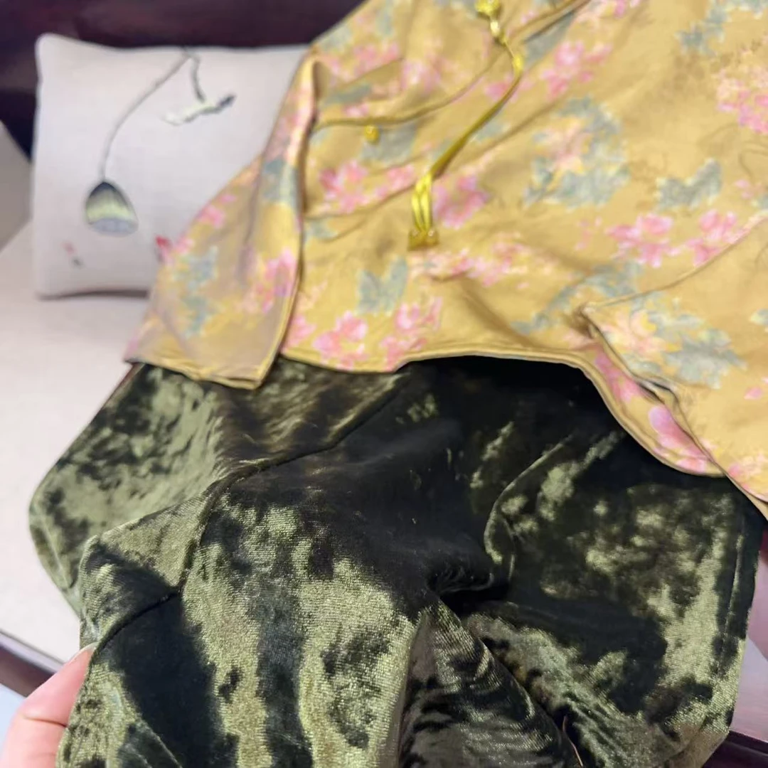 安大秋童装【竹菀】2025年国风春夏款儿童国风旗袍套装YF862