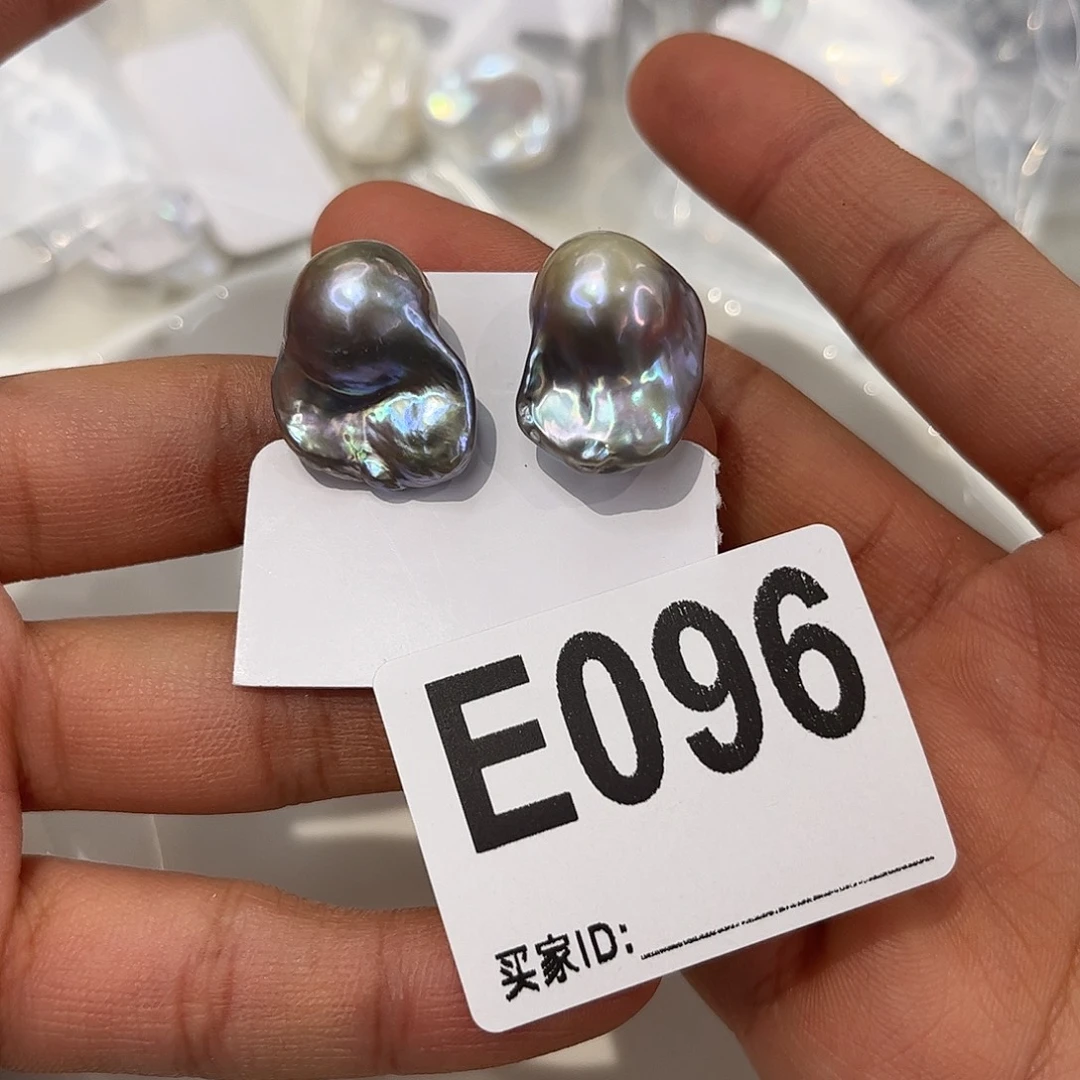 银S925镶嵌淡水珍珠耳饰