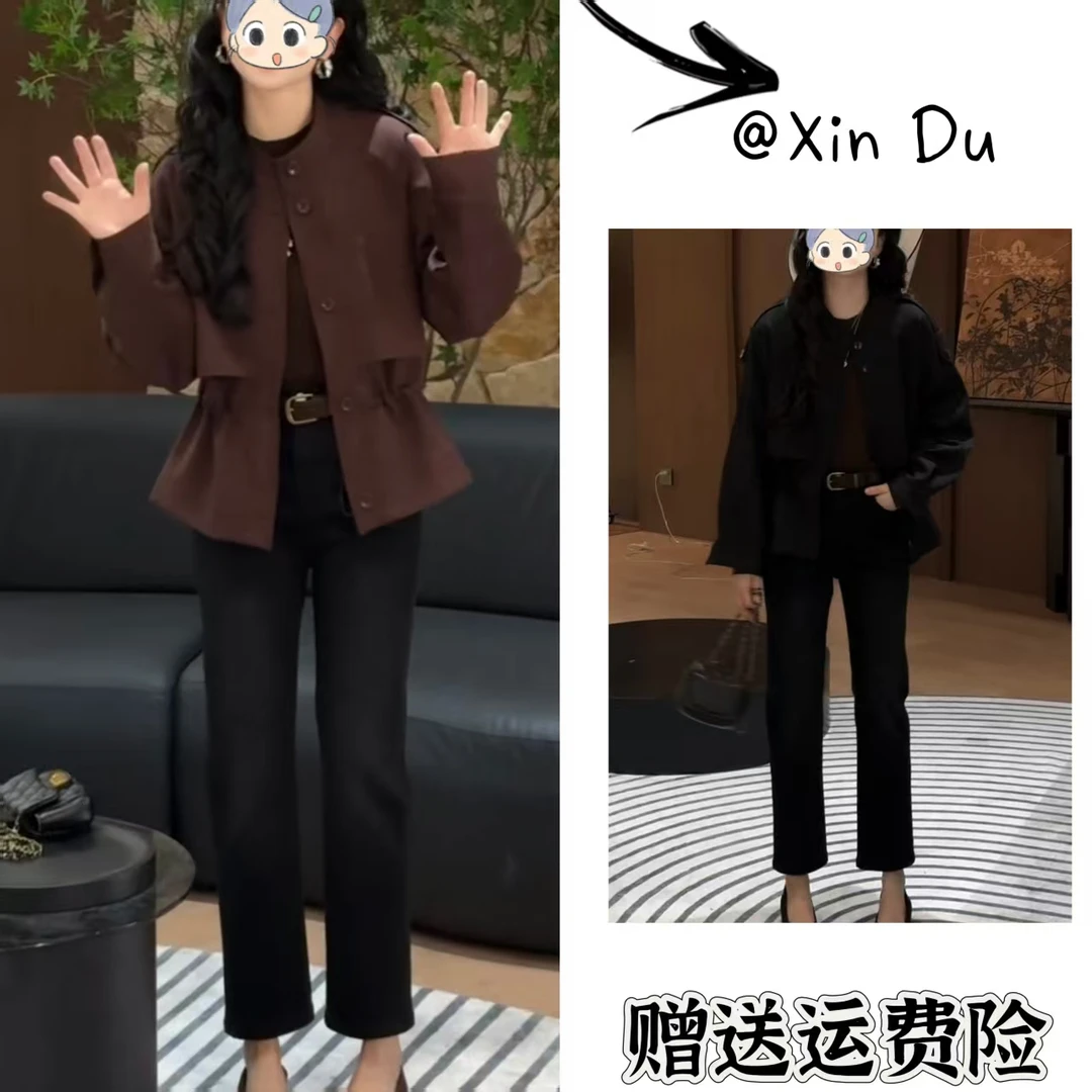 2025秋季新款时尚显瘦气质女士网红洋气两件套百搭款D23489