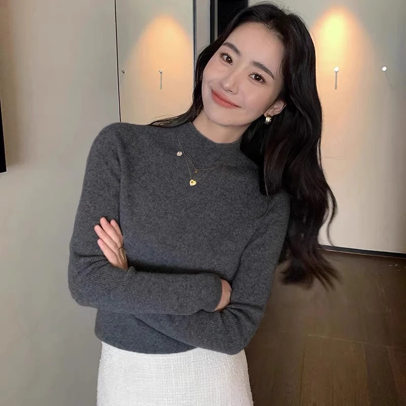 【深冬灰】3599超柔软高品中领针织毛衣