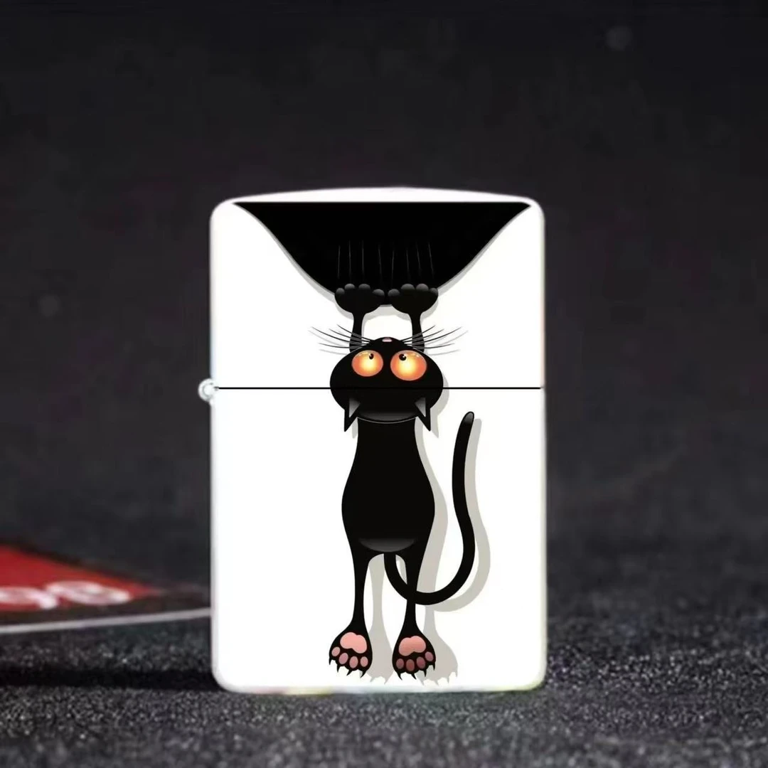 【哈帕黑猫】煤油打火机个性翻盖金属颜值国潮可爱卡通复古煤油创意