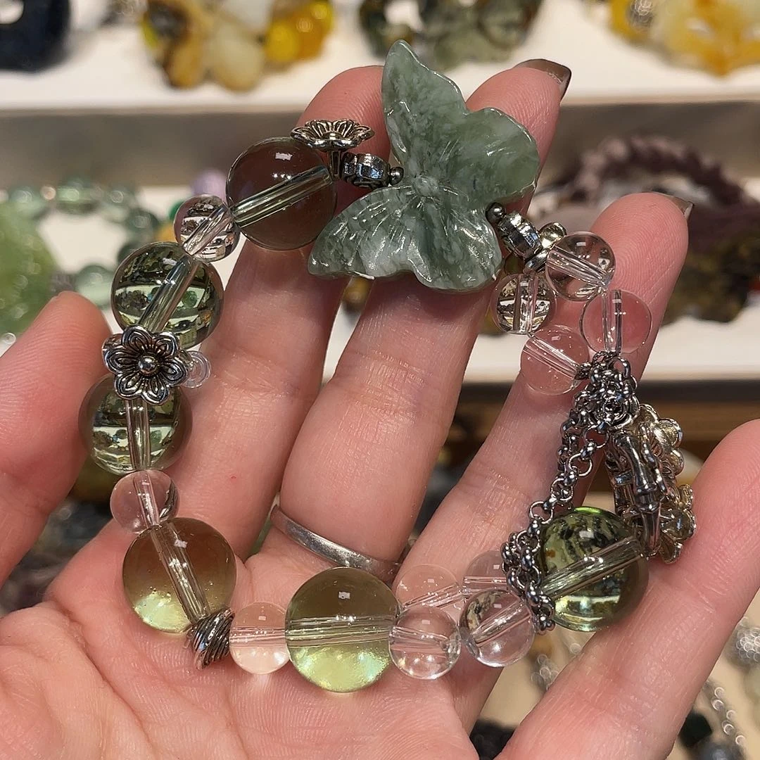 蛇纹石玉合金颈饰