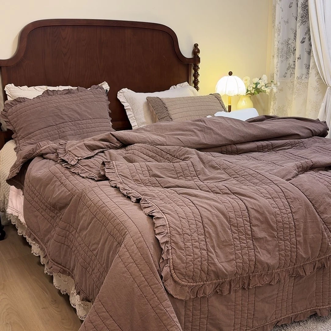 棉安妮巧克力色四件套标准