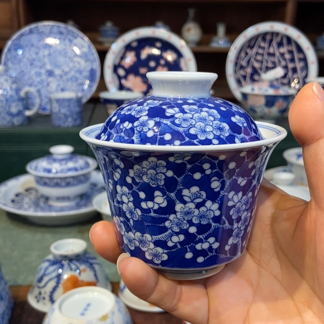 w雪山春晓冰梅盖碗