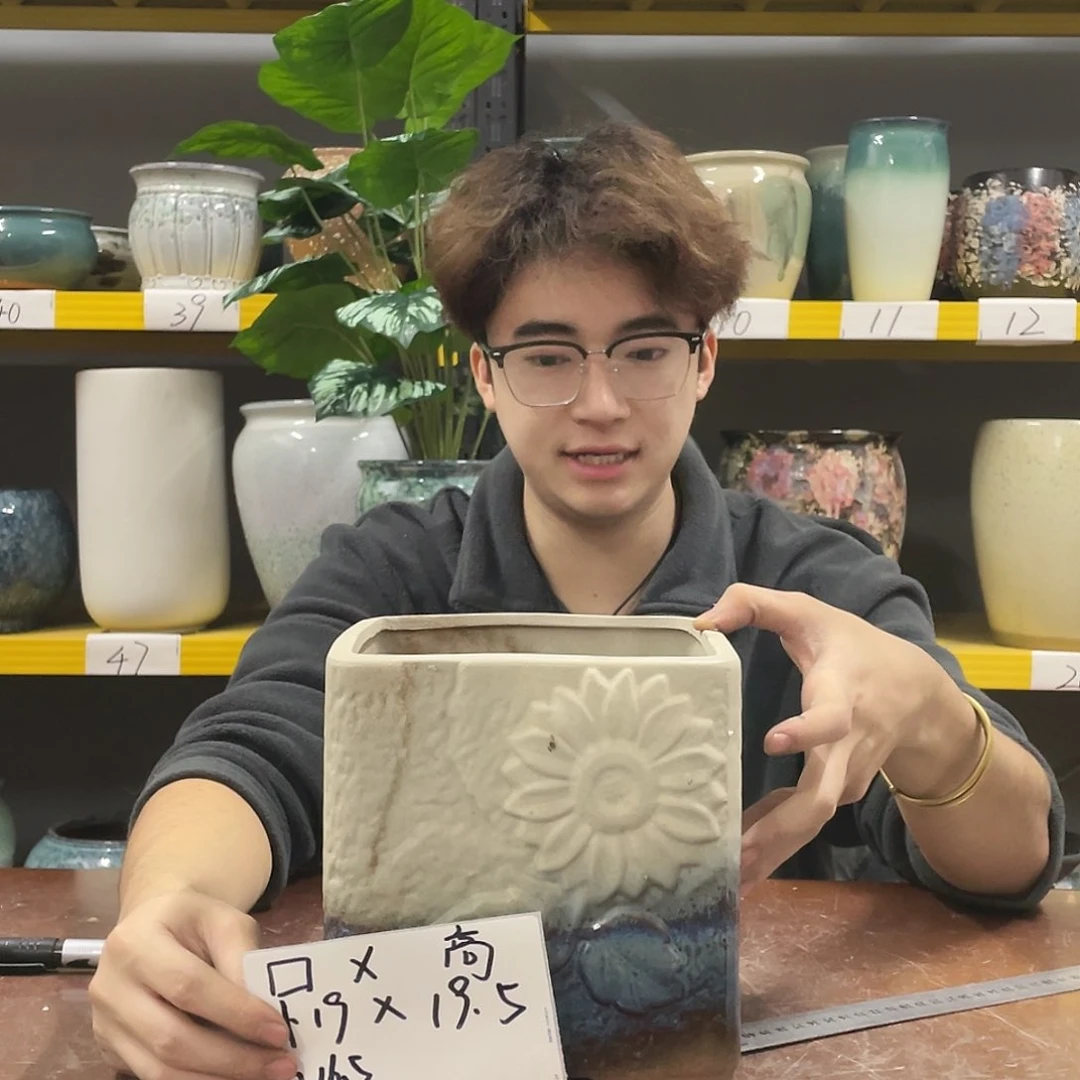 宜兴紫砂粗陶花盆