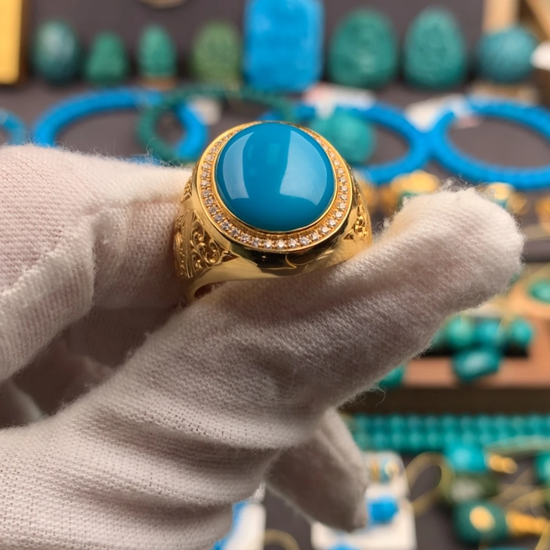 绿松石18K金镶嵌绿松石