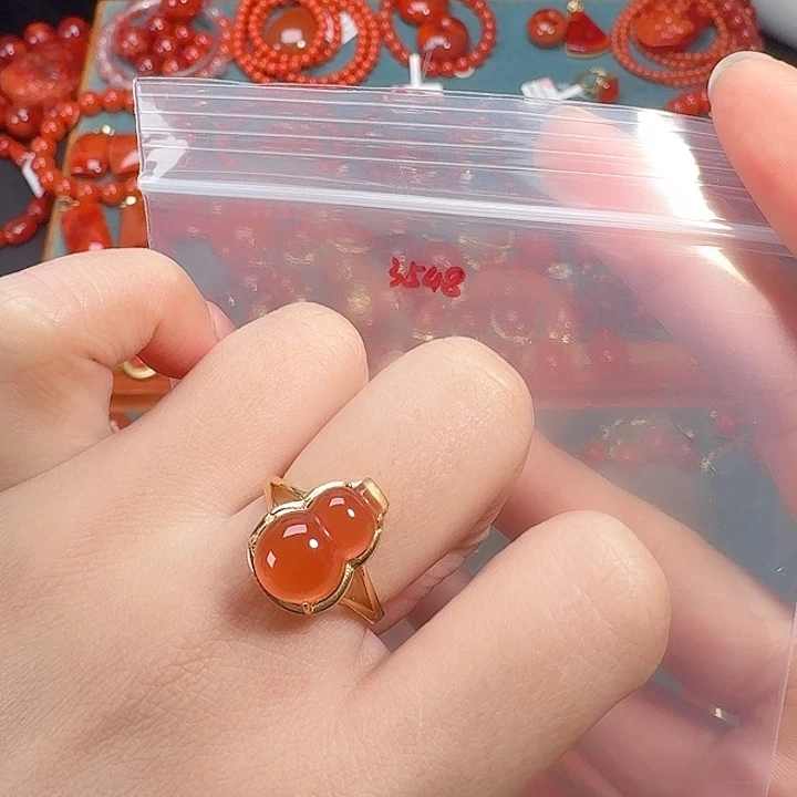 南红玛瑙银S925镶嵌戒指