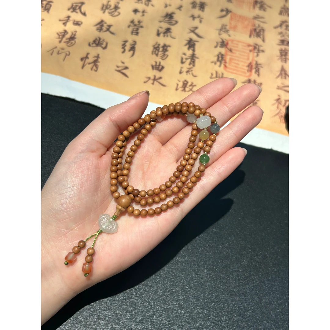 18K金 和田玉山檀手串  258286-17