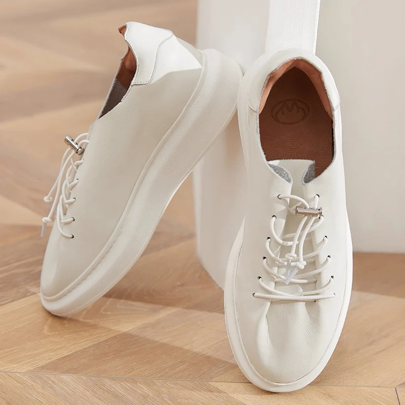 韦恩Wayne Flex厚底增高小白鞋舒适百搭系带休闲时尚运动鞋女3026
