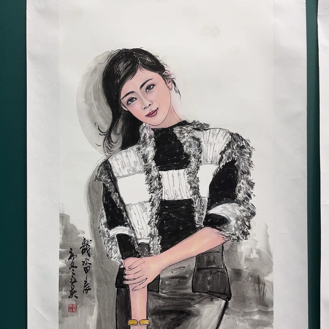 国画艺术家真人手绘