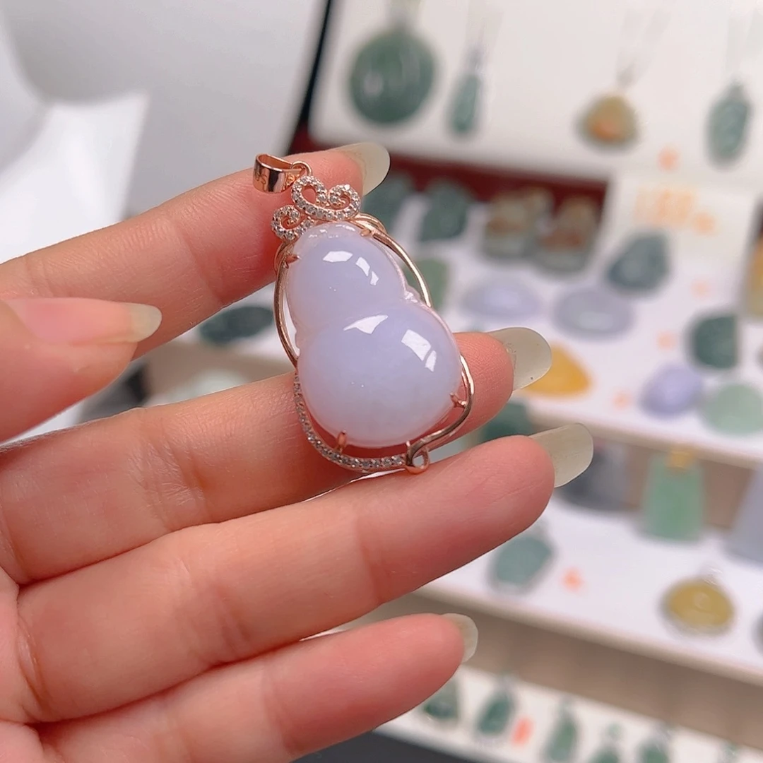 【闪购商品】翡翠颈饰银S925镶嵌胖*猫吊坠