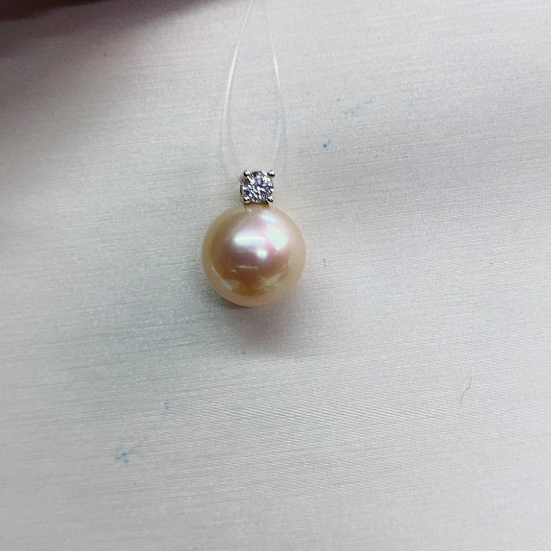 吊坠(不含链)银S925镶嵌海水珍珠10-11