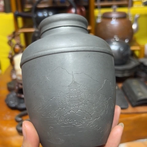 蜜安罐瓷香炉锡茶则