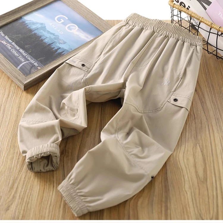 外贸童装男童轻薄速干防蚊裤夏季 中大童儿童凉感休闲裤薄款透气