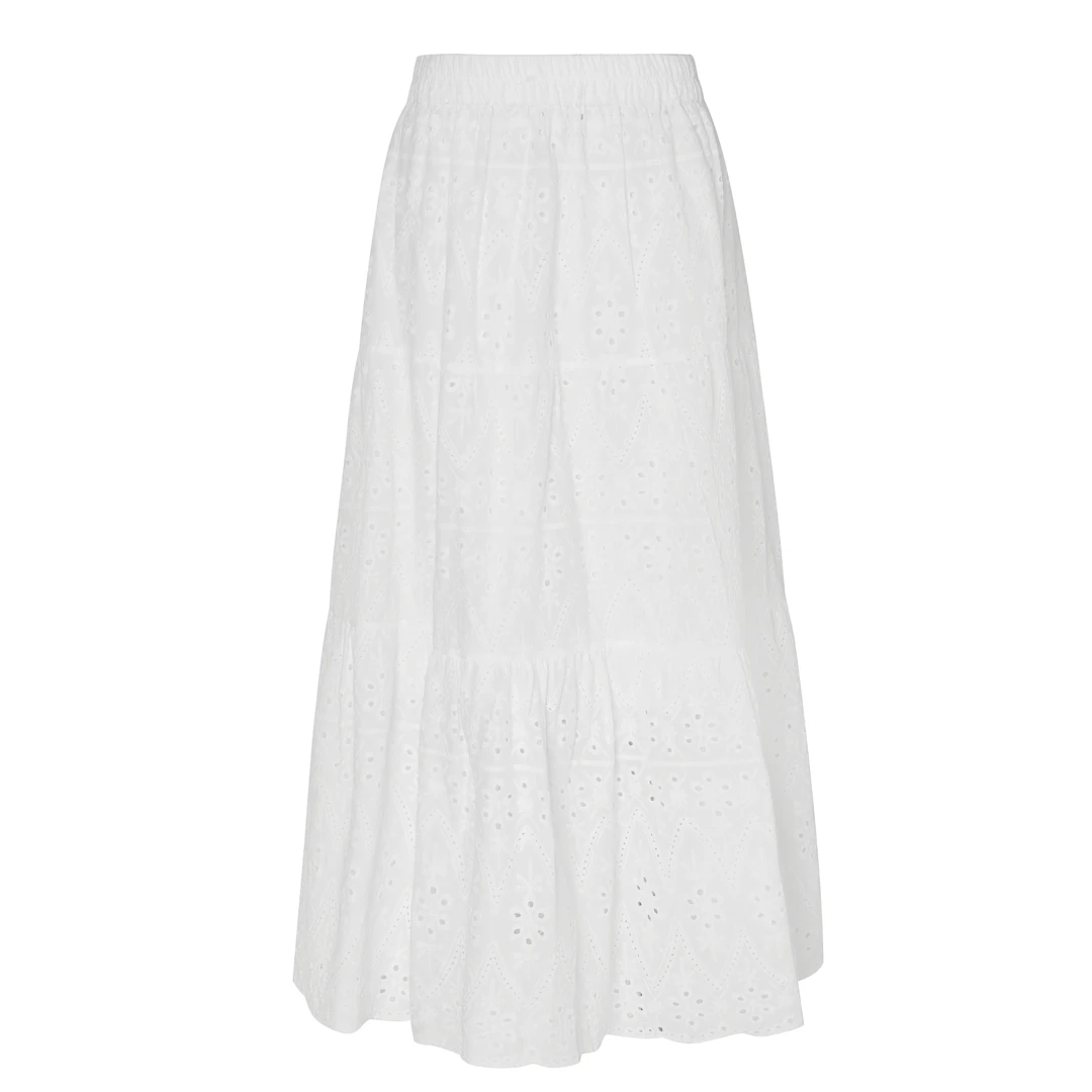 【207977】2025新款时尚夏季法式白色半身裙女显瘦提花刺绣裙子