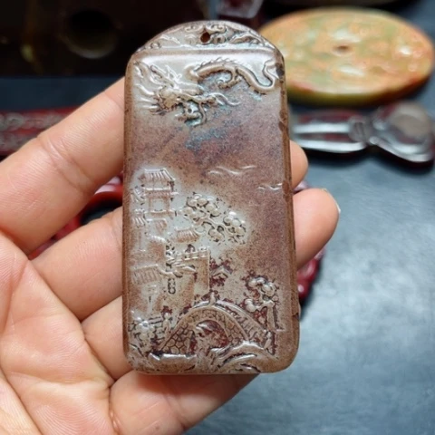 吊坠白玉菩提把件