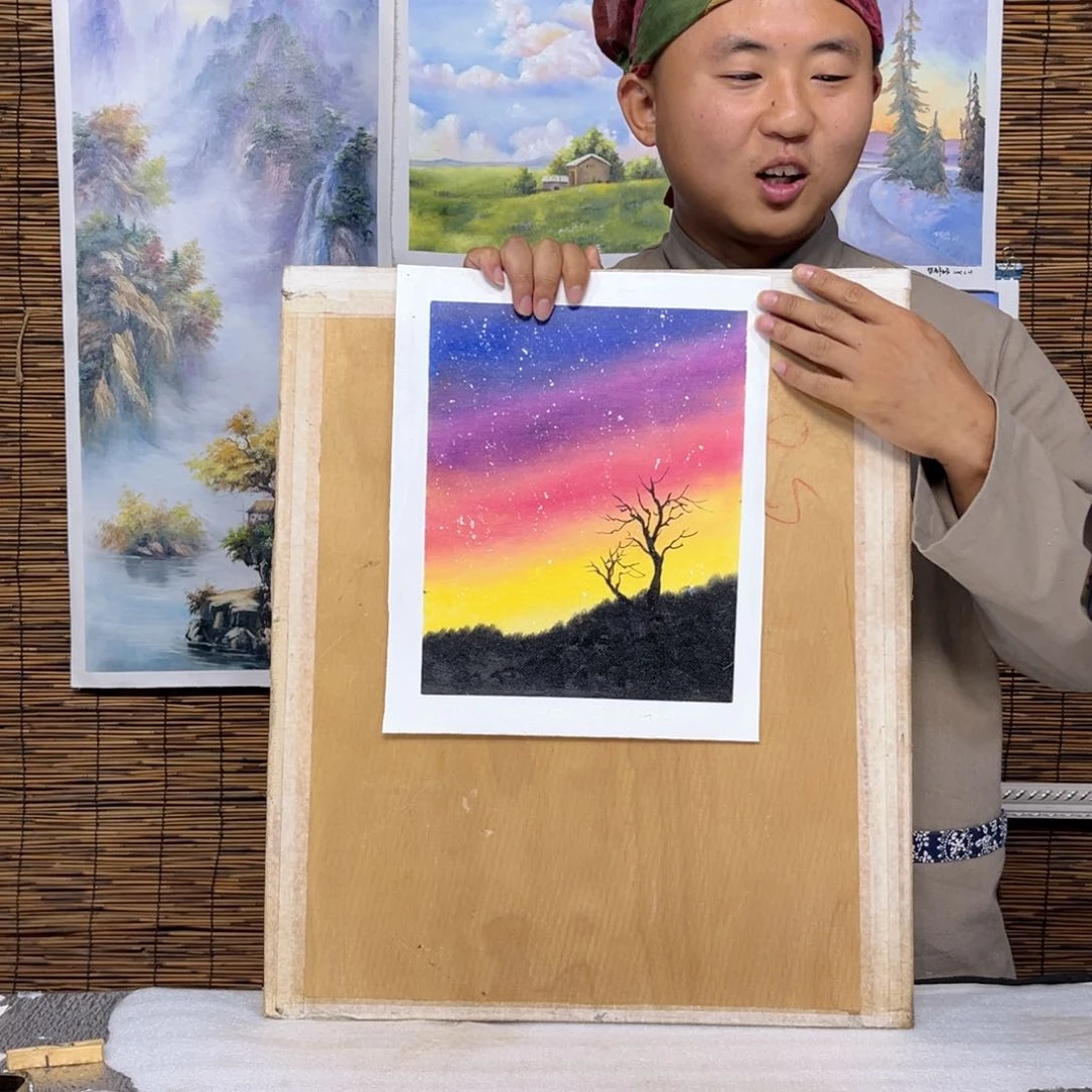 油画逆**命行路人小院绘画作品竞拍