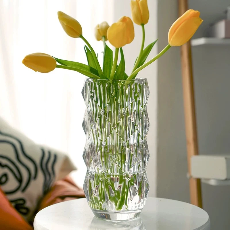 2025【圆形卢索】花瓶摆件客厅插花玻璃透明水养高档轻奢高级感花瓶