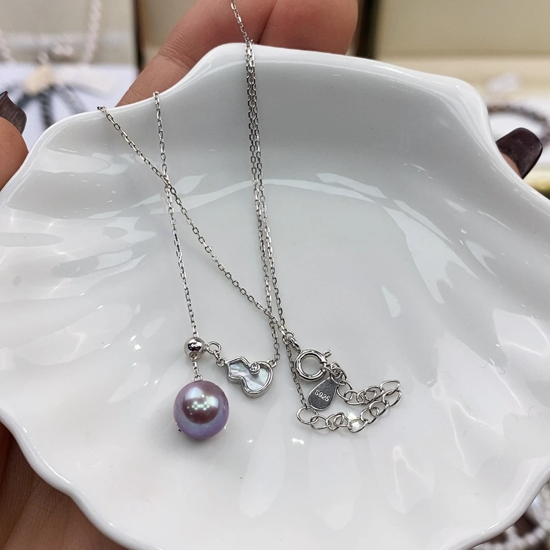 银S925镶嵌淡水珍珠颈饰