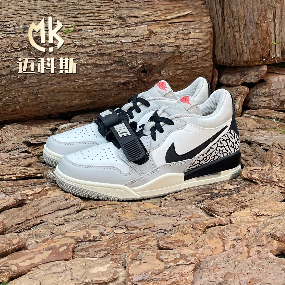 Air Jordan312 AJ312白水泥爆裂纹low低帮休闲运动球鞋CD9054-101