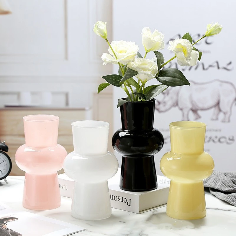 兰怜包邮中古风花瓶玻璃红色乔迁喜庆花瓶创意花瓶高级感客厅摆件